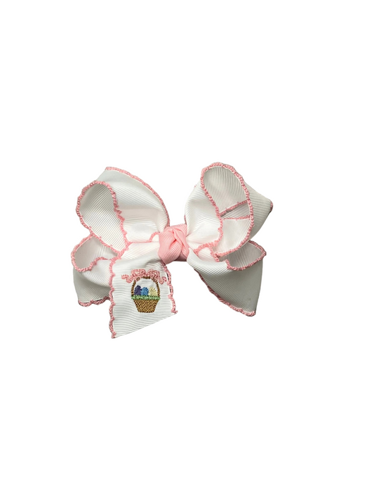 Embroidered Easter Basket Bow