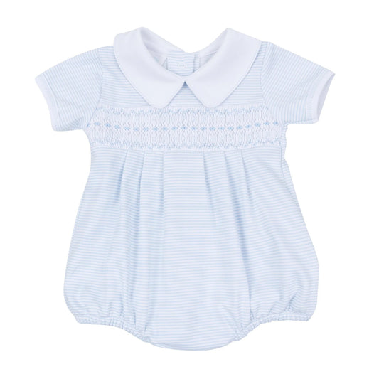 Benjamin Smocked Short Sleeve Bubble