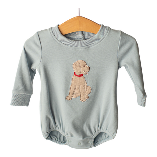 Puppy Applique Boys Bubble