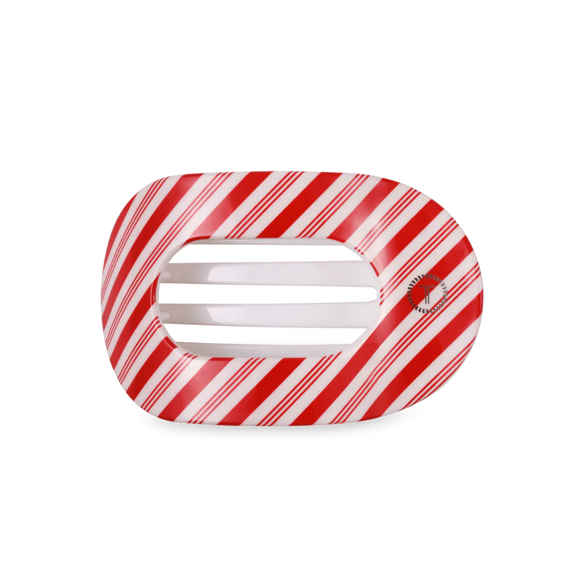 Candy Cane Crush Medium Flat Round Hair Clip