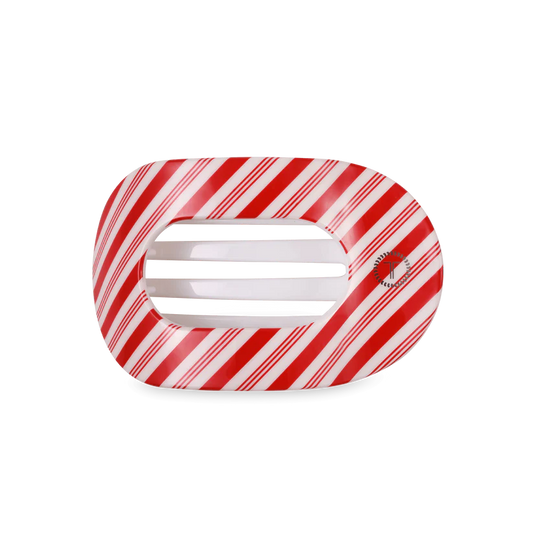 Candy Cane Crush Medium Flat Round Hair Clip