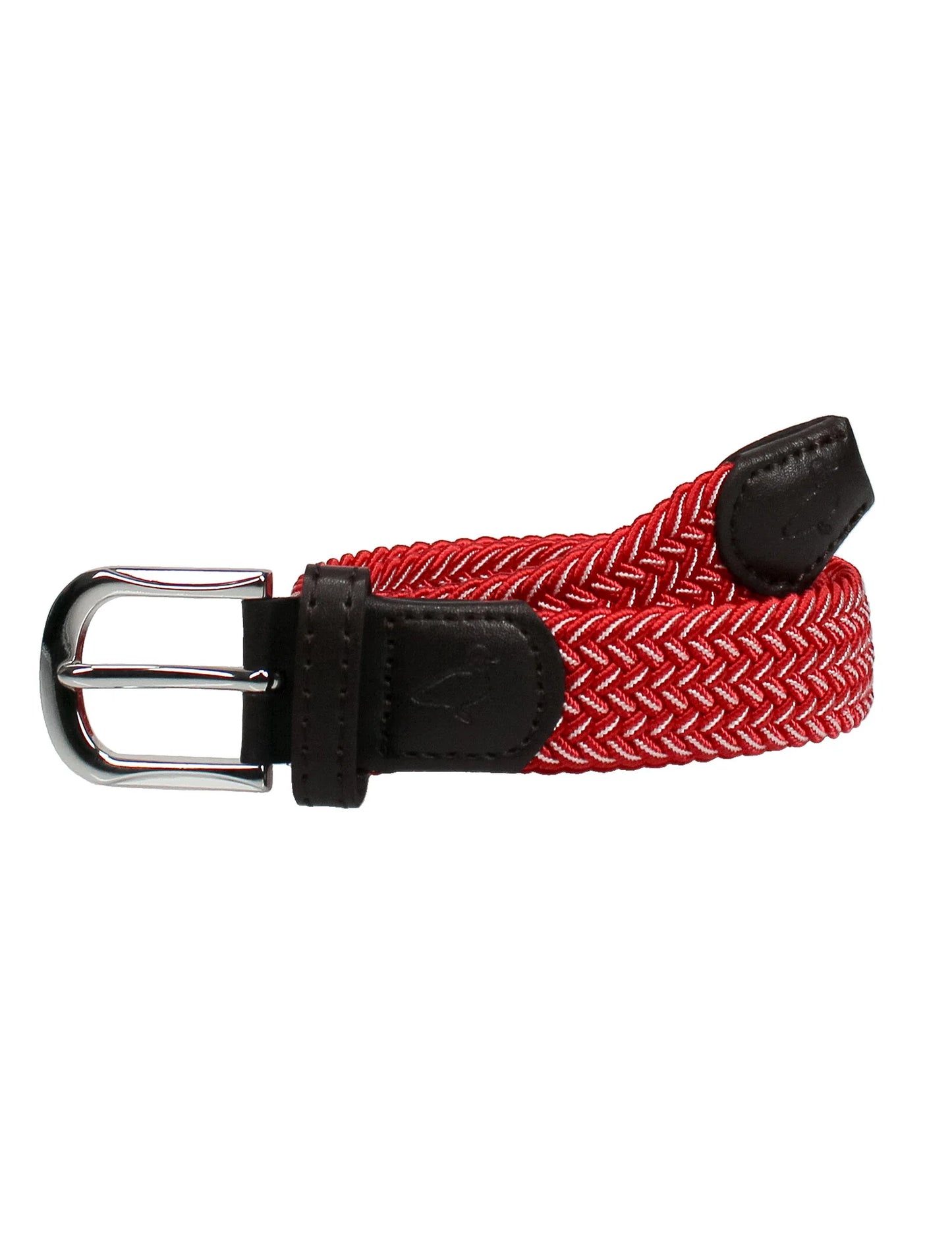 Boys Country Club Stretch Belt Cardinal & White