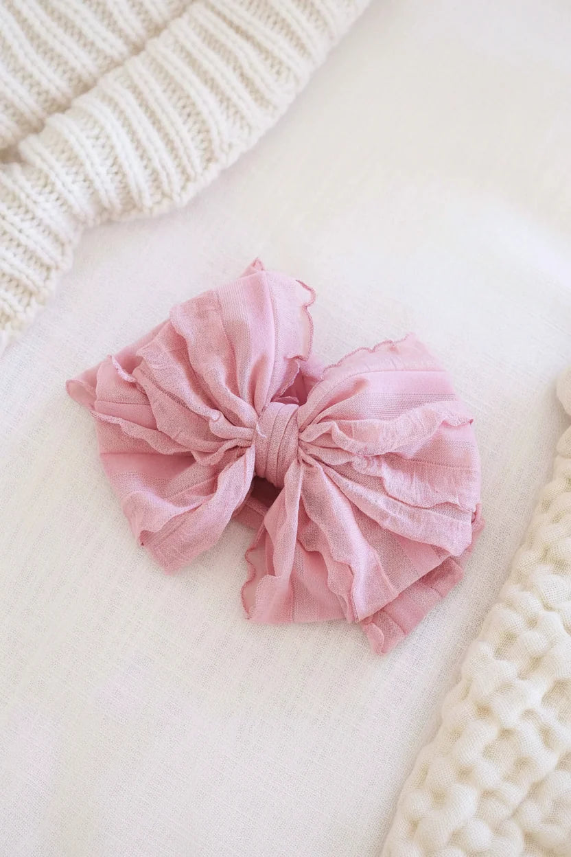 Large Ruffle Knit Bow
