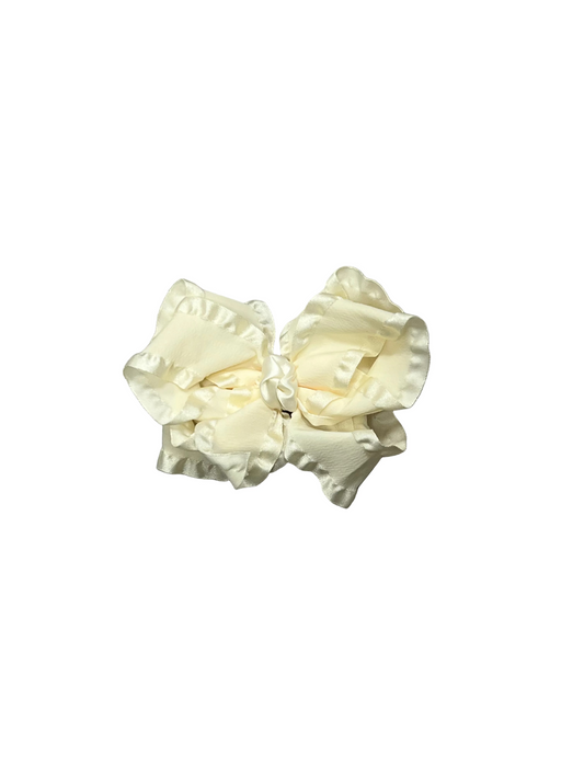 Antique White Double Ruffle Bow