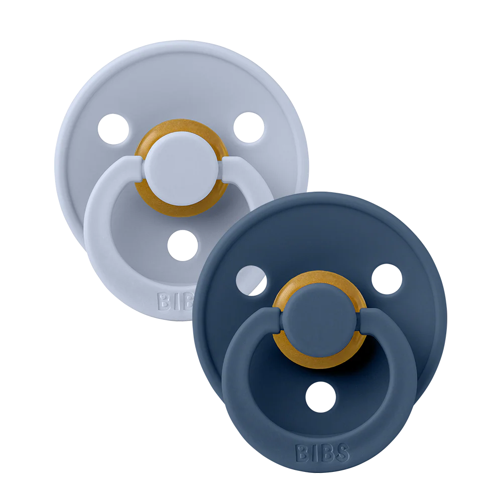 2 Pack Round Pacifier - Dusty Blue/Steel Blue