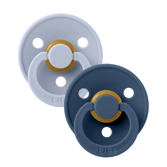 2 Pack Round Pacifier - Dusty Blue/Steel Blue