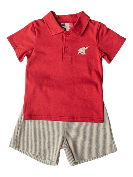 Boys Elephant Short Set