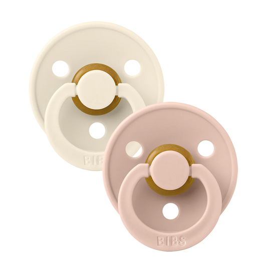 2 Pack Round Pacifier - Ivory/Blush