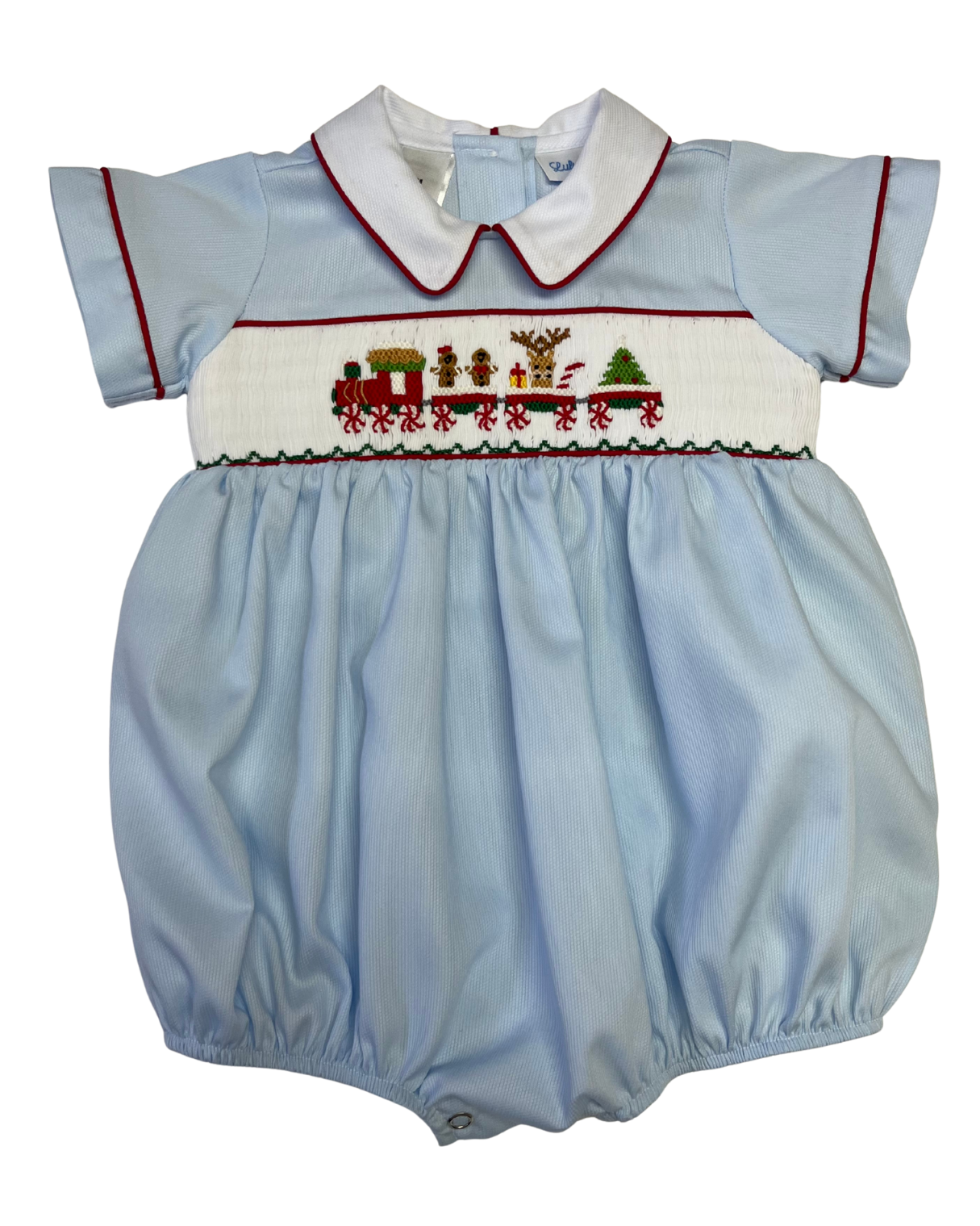 Christmas Train Smocked Boy Bubble