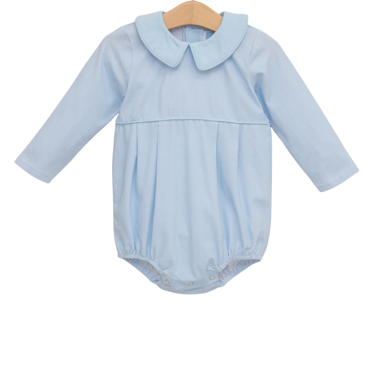 Archie Bubble- Light Blue Micro Gingham