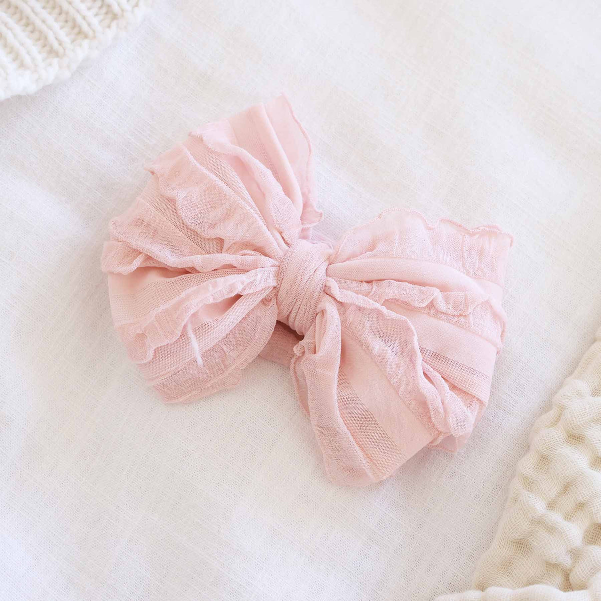 Large Ruffle Knit Bow