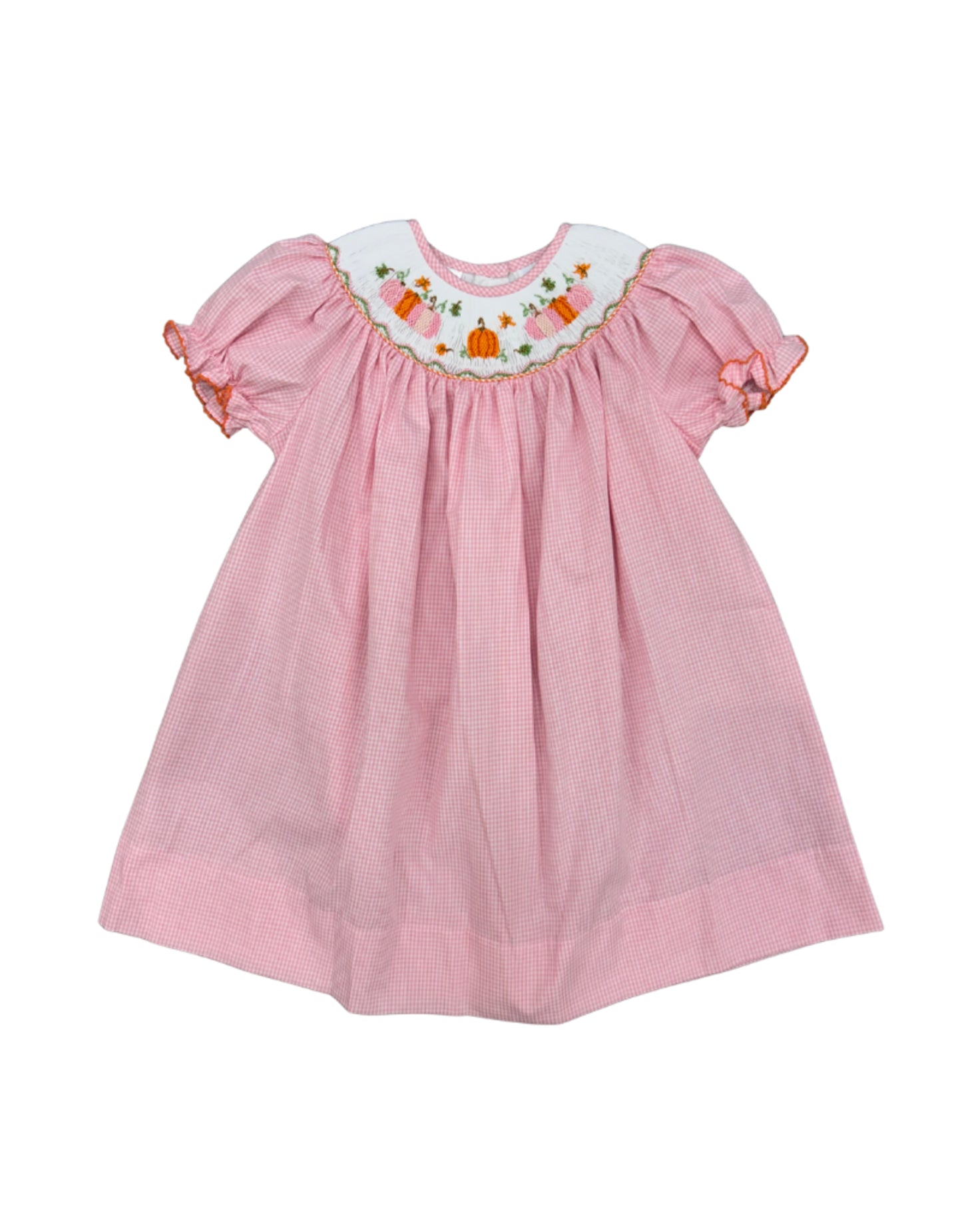Pink Pumpkin Smocked Bishop Dress