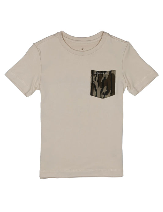 Boys Ravine Pocket Tee SS Mossy Oak Dove