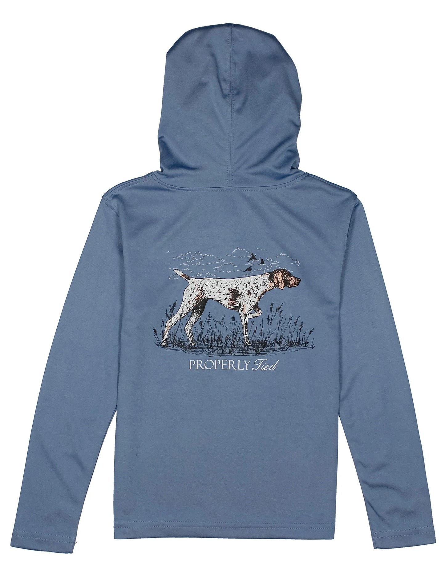 Boys Shade Performance Hoodie Pointer Stone Blue