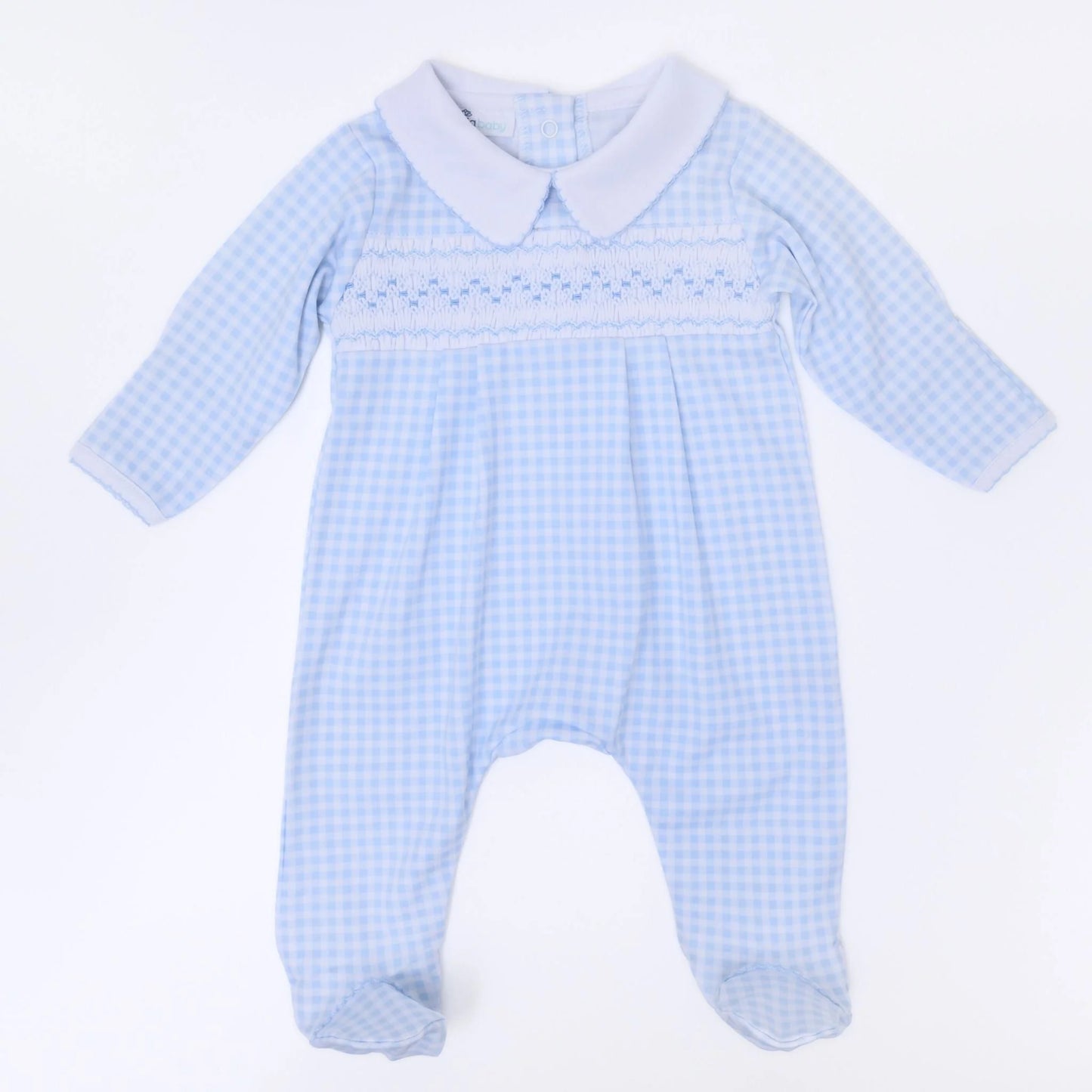 Mini Checks Smocked Boy Footie
