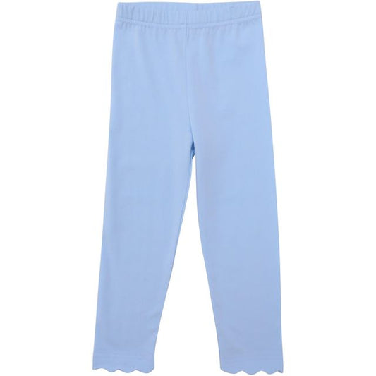 Scalloped Leggings- Light Blue