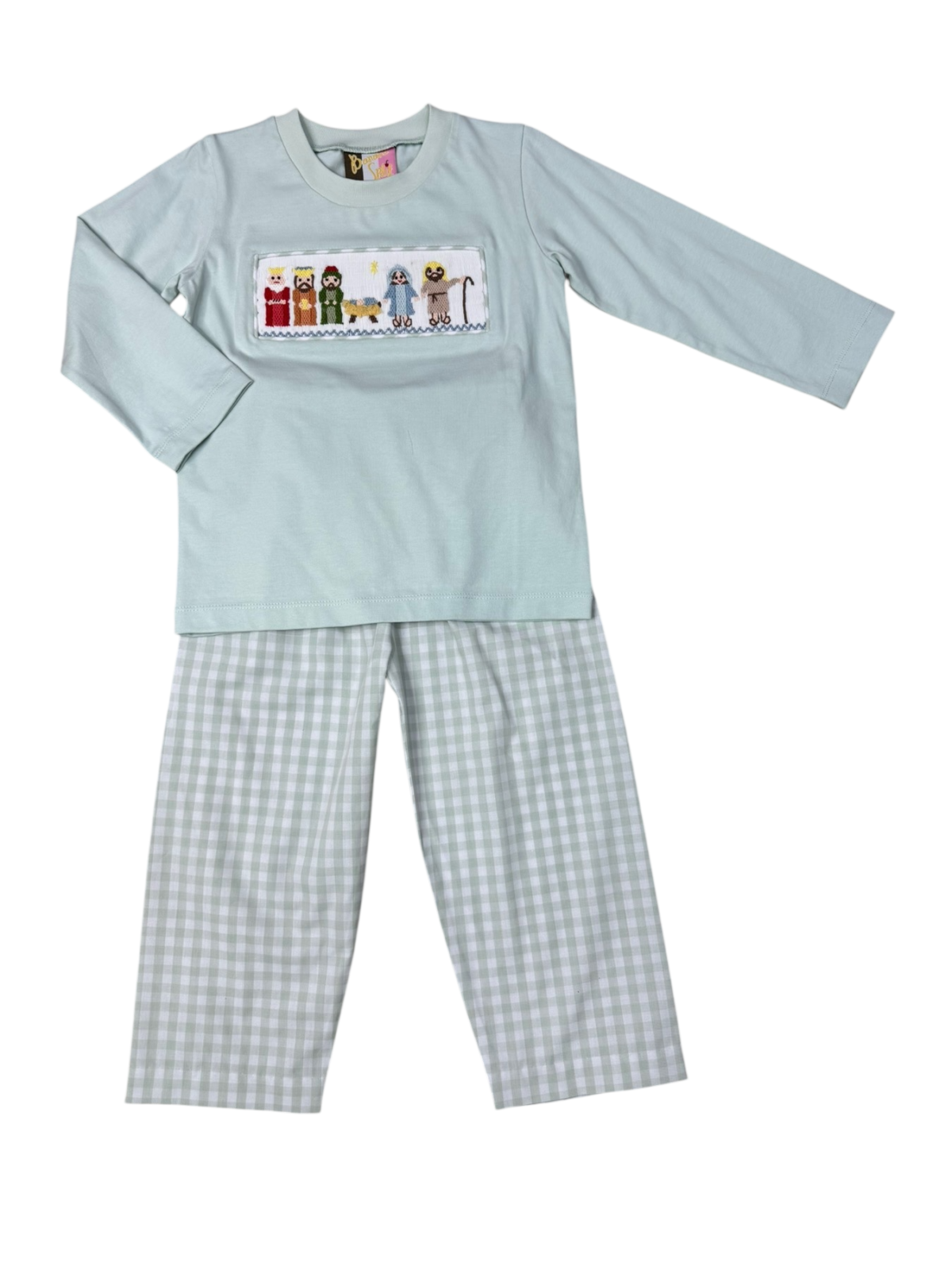 Nativity Smocked Boys Pants Set