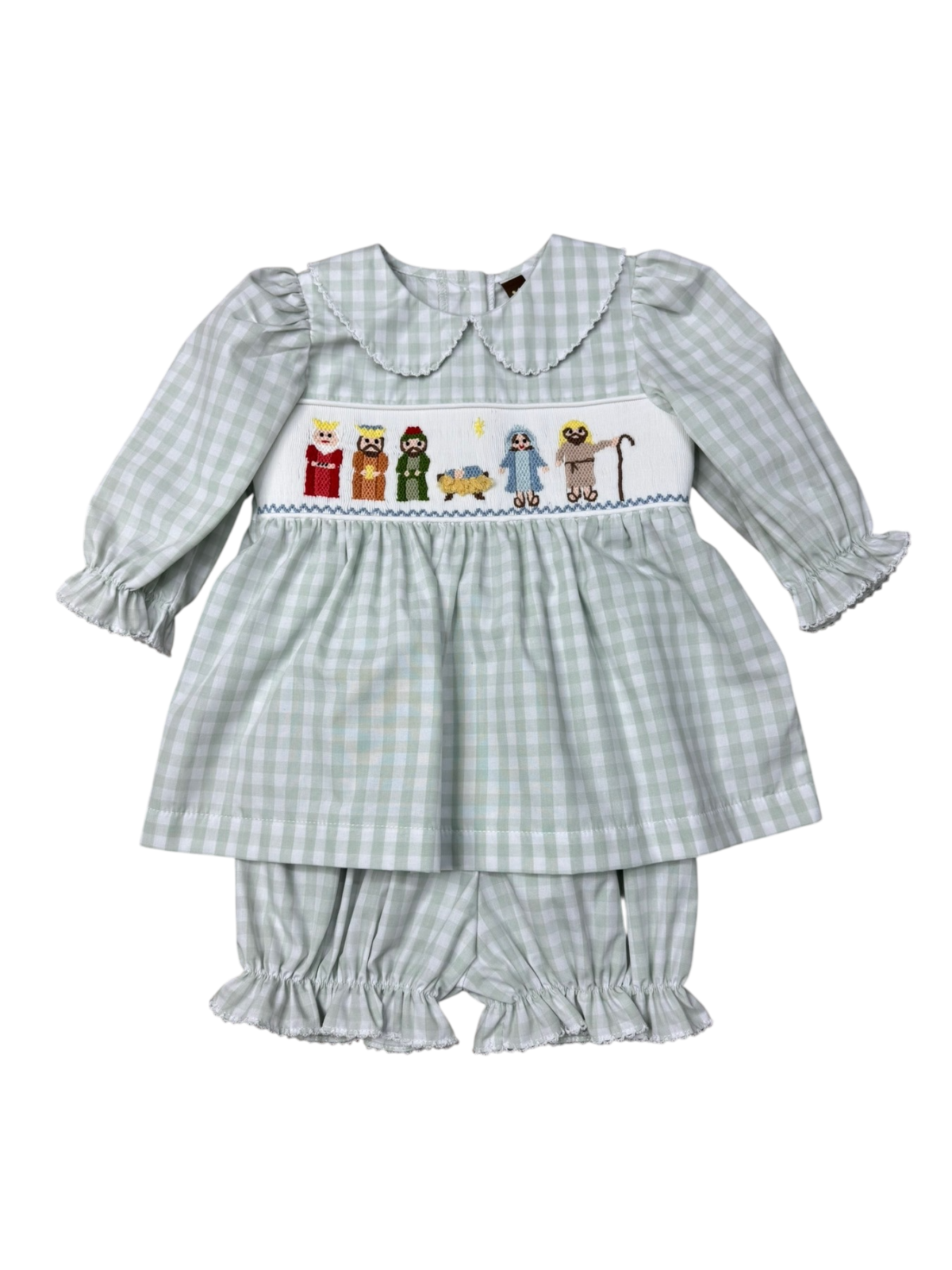 Nativity Smocked Bloomer Set