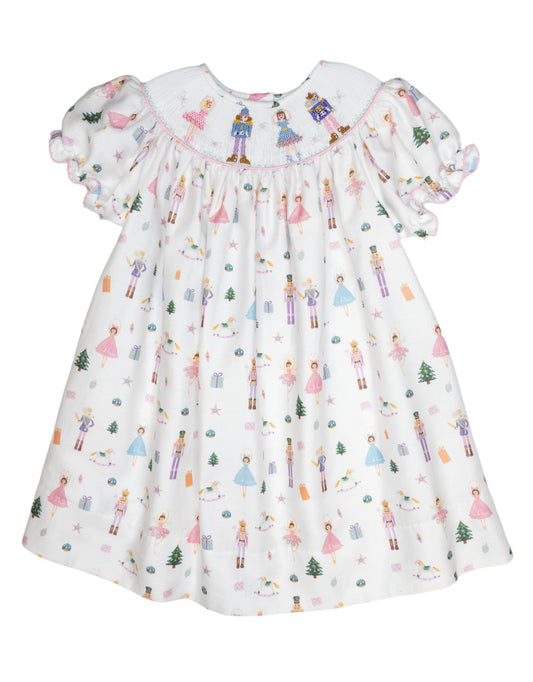 Girls Nutcracker Bishop Smocked Dress
