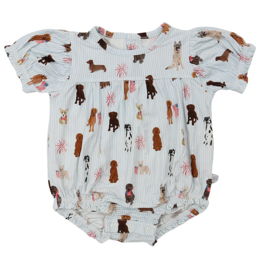 Girls Patriotic Pups Bamboo Bubble
