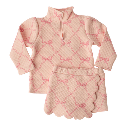 Kassidy Scalloped Skort Set Dainty Bows