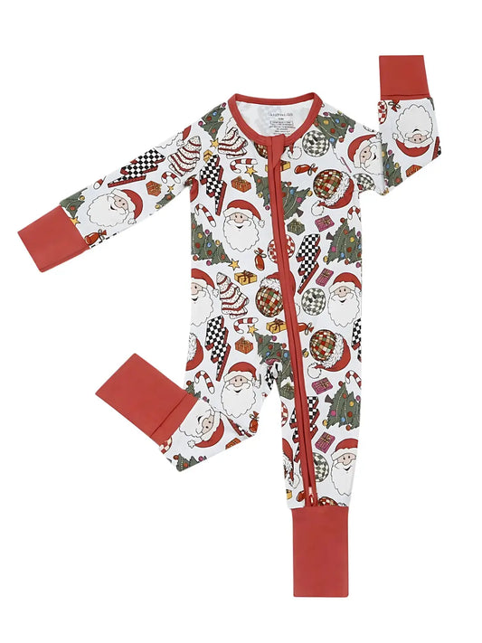 Retro Christmas Zip Romper