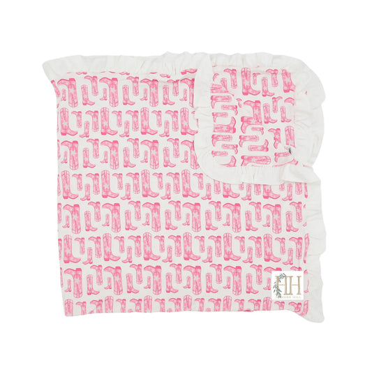 Rodeo Cowgirl Ruffle Blanket