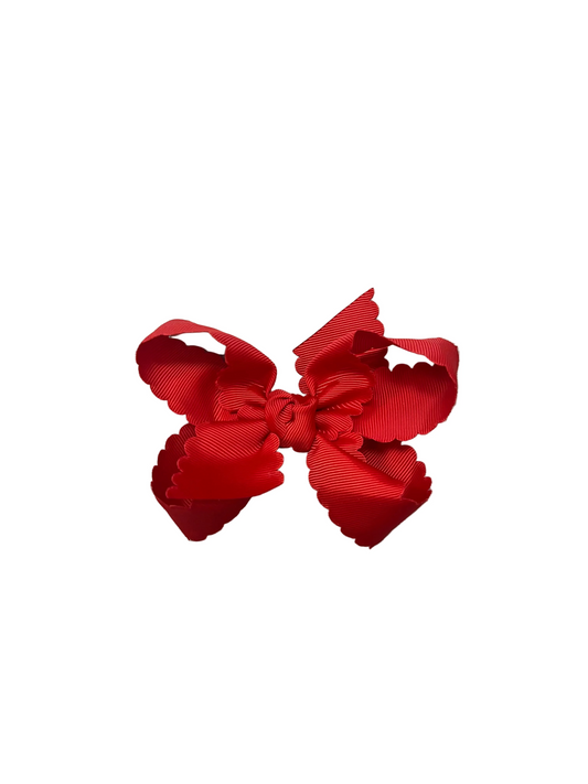 Scalloped Edge Bow Red