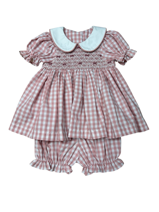 Sugarplum Smocked Bow Bloomer Set