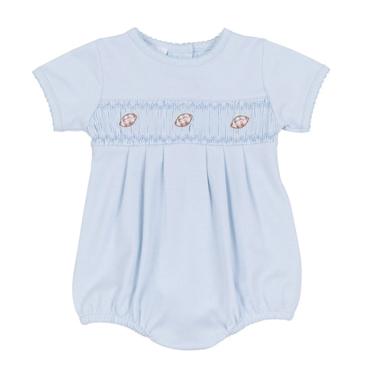 Tiny Tailgater Smocked Bubble - light blue