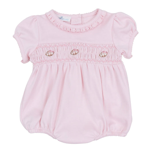Tiny Tailgater Smocked Bubble- pink