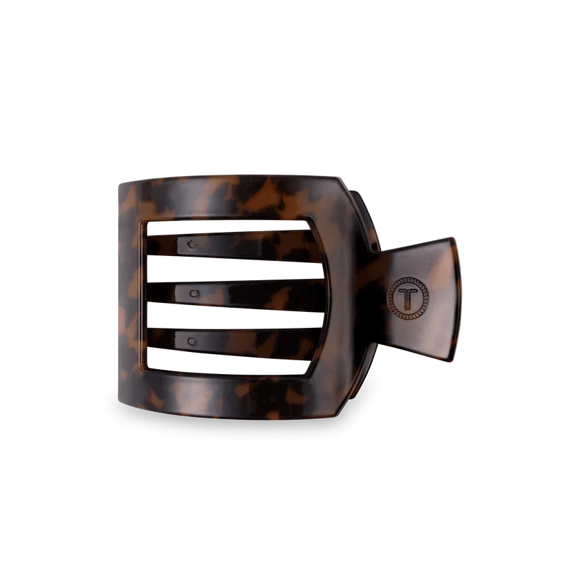 Tortoise Medium Flat Square Hair Clip