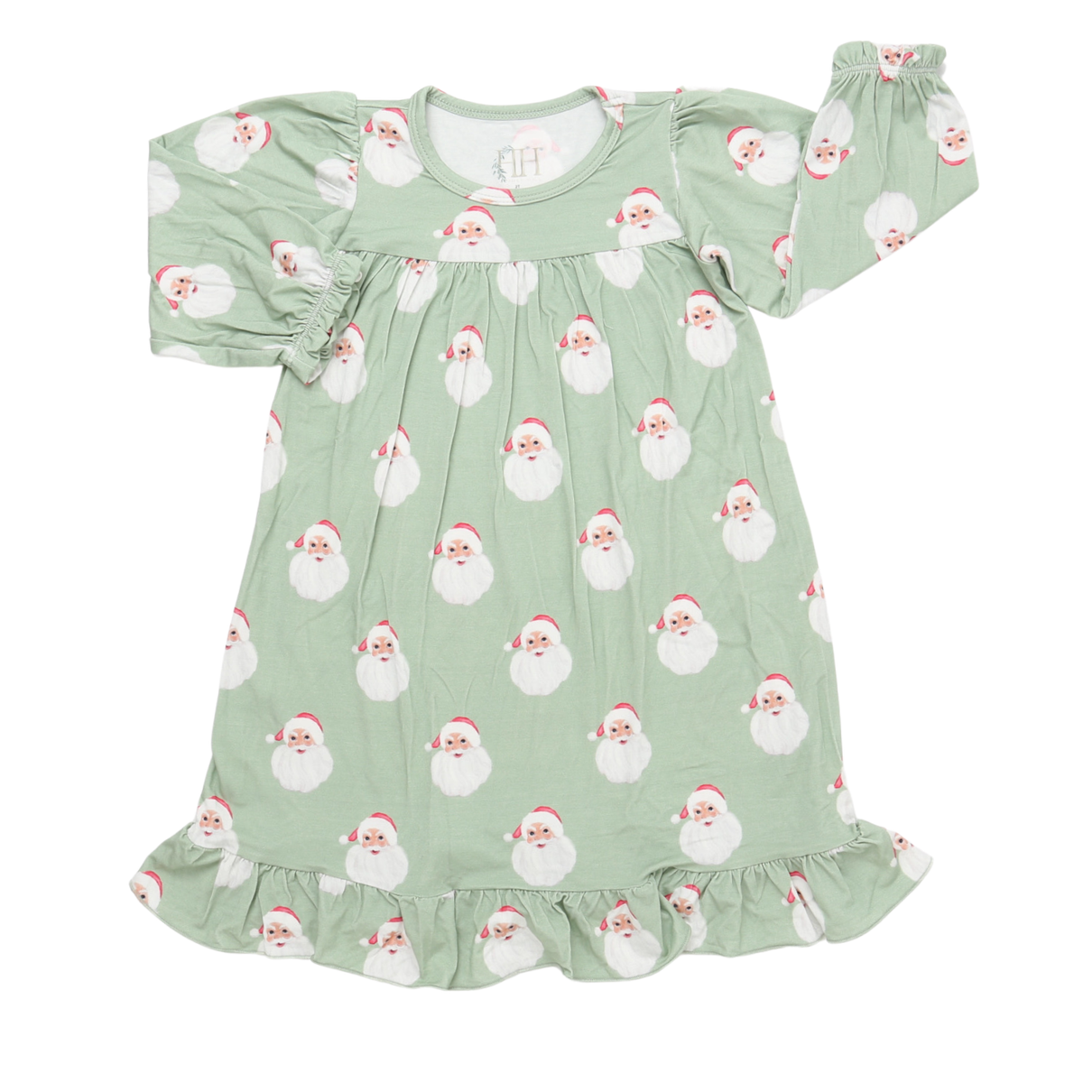Girls Long Sleeve Sleigh Bells Nightgown