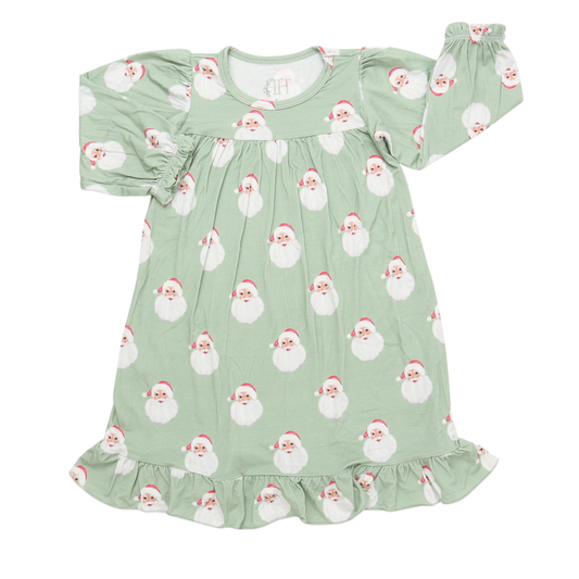 Girls Long Sleeve Sleigh Bells Nightgown
