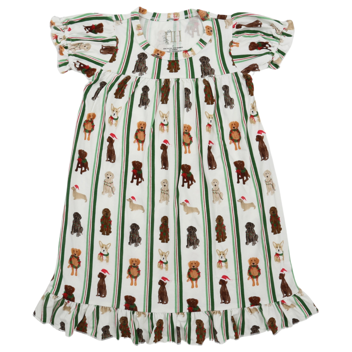 Girls Santa Pups Nightgown