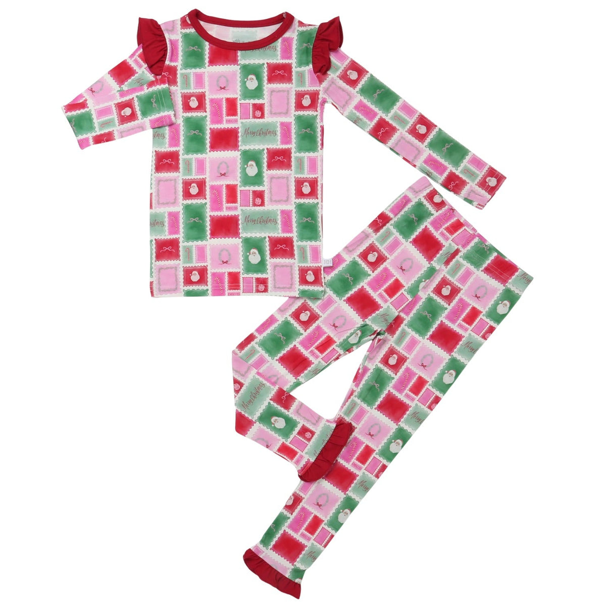Girls Ruffle Letters To Santa Loungewear Set