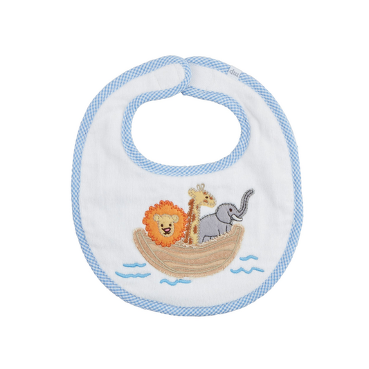 Blue Noah's Ark Bib
