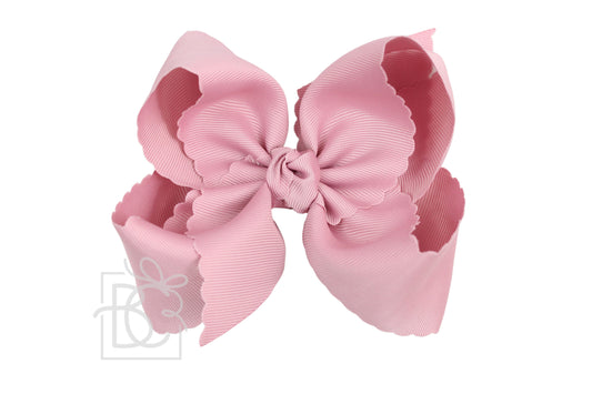 Scalloped Edge Bow- Mauve