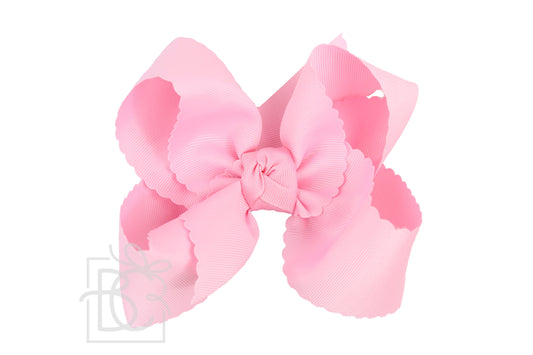 Scalloped Edge Bow- Pink