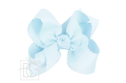 Scalloped Edge Bow- Powder Blue