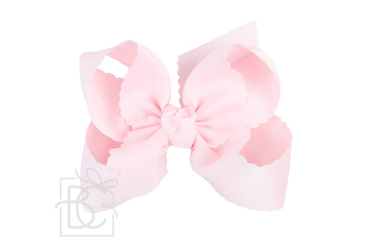 Scalloped Edge Bow- Powder Pink