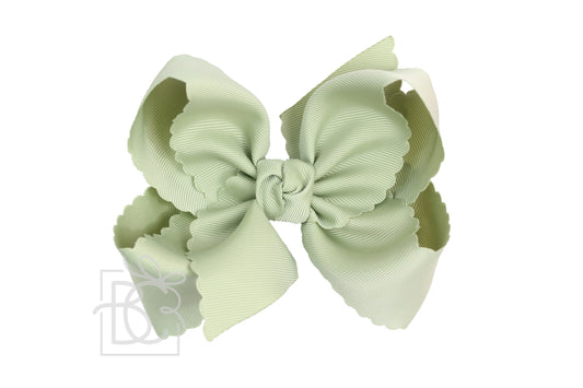 Scalloped Edge Bow- Spring Moss