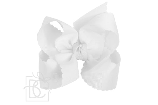 Scalloped Edge Bow- White